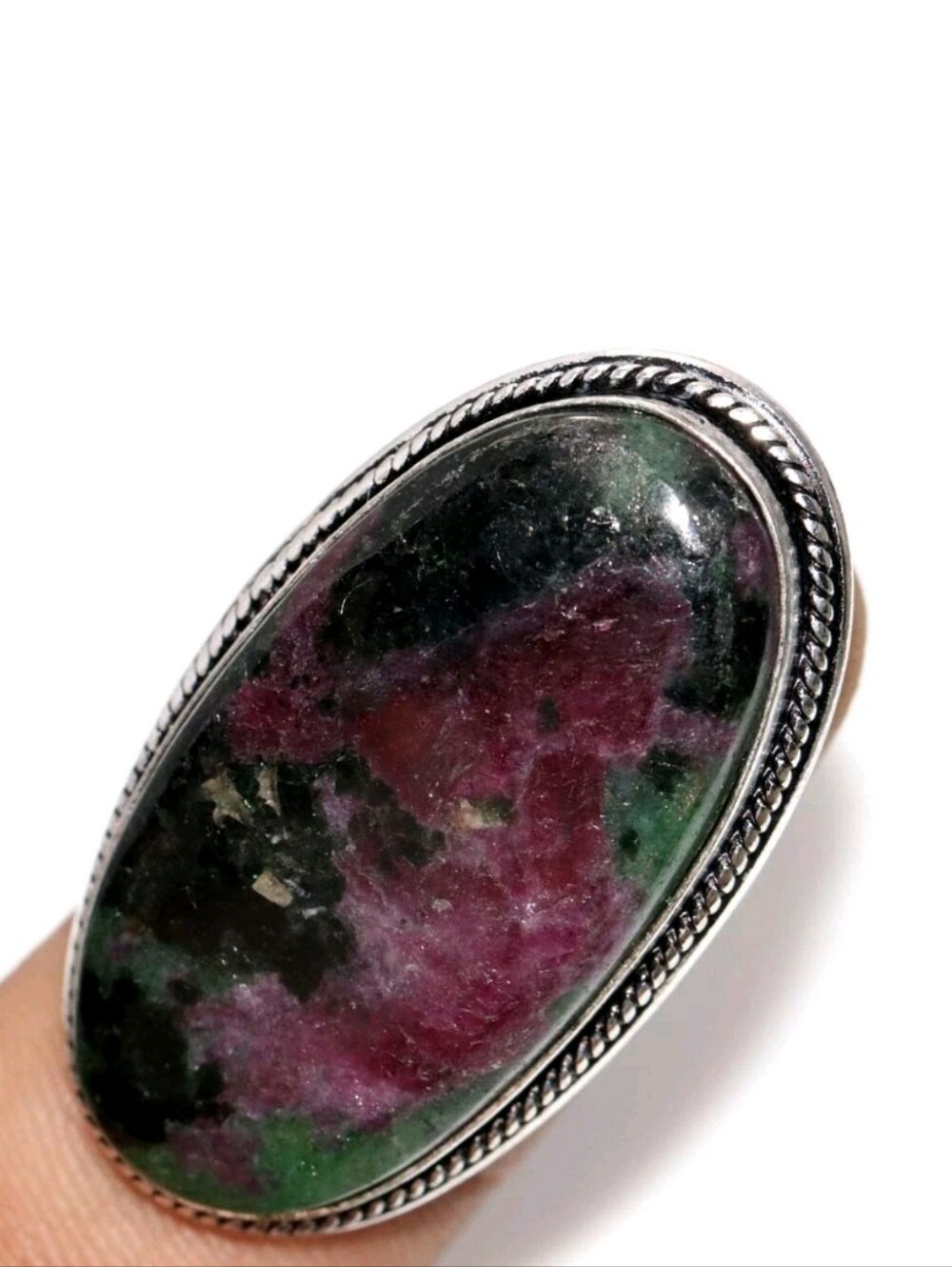 Ruby Zoisite Gemstone Jewelry 925 Sterling Silver Handmade Ring